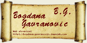Bogdana Gavranović vizit kartica